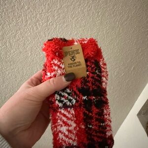 PINK Victoria's Secret Red and Black Cozy Socks